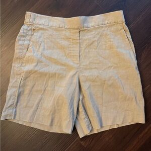 Theory Tan Shorts - Classic Linen & Cotton Blend